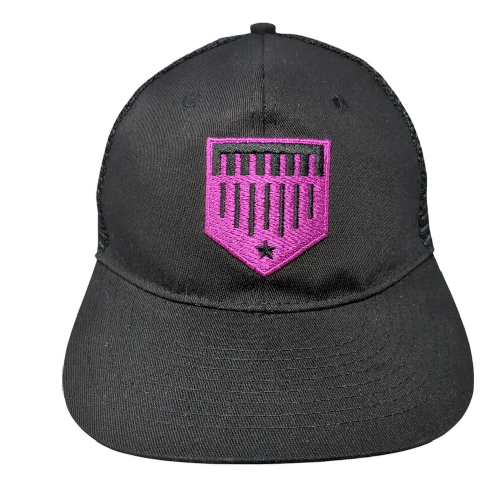 Plate Crate Snapback Mesh Back Trucker Hat Black One Size Embroidered